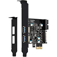 Los mejores  - BEYIMEI Tarjeta de expansión PCI-E a USB 3.0 de 2 Puertos con Ranura USB3.0 de 19 Pines- Adecuada para computadoras de…